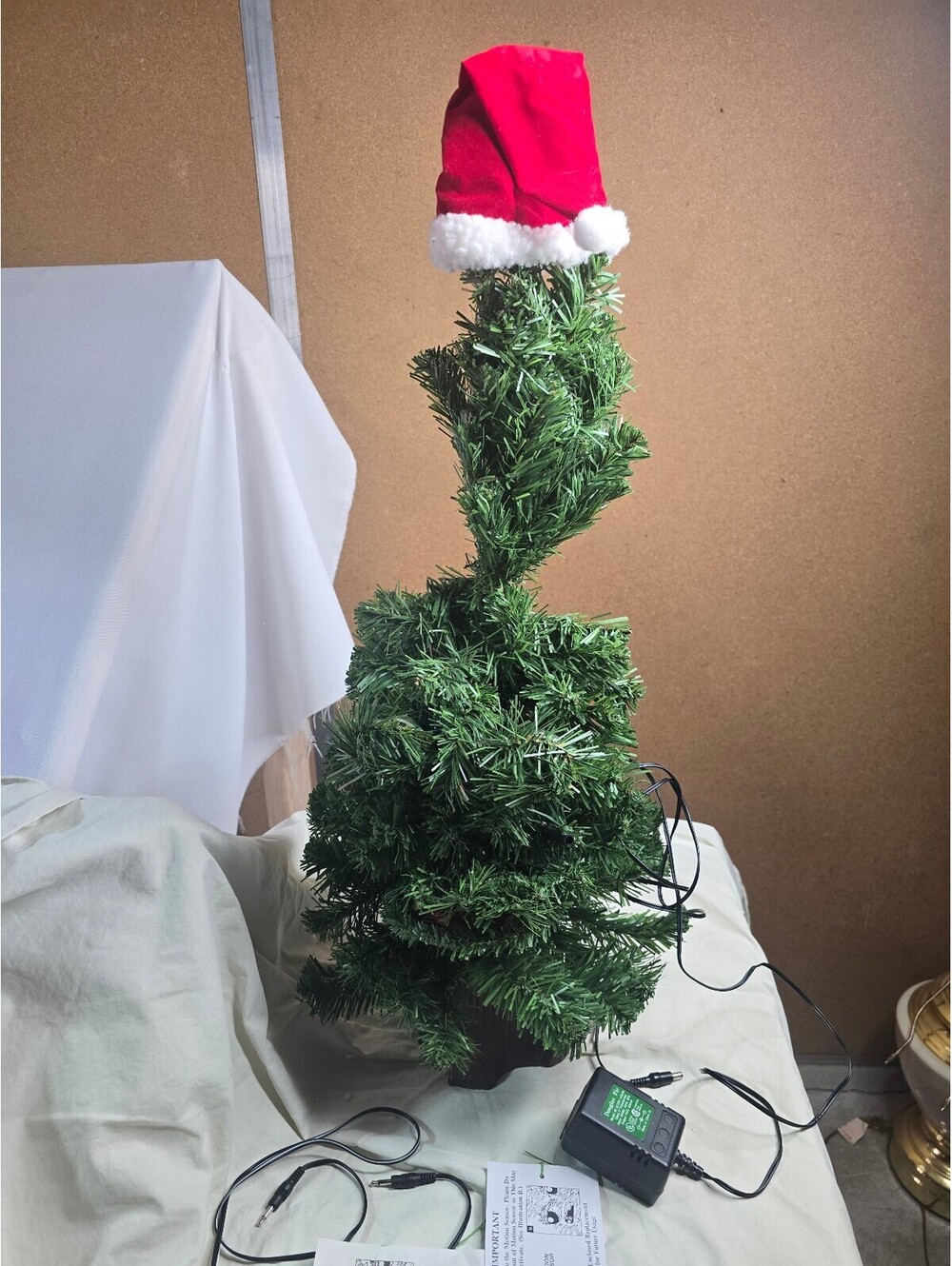 Douglas Fir The Talking Tree Christmas Decoration with Santa Hat and Cassette
